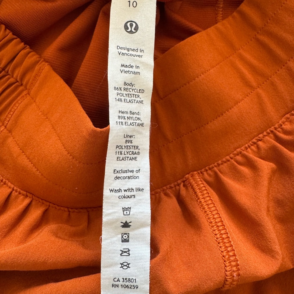 lululemon athletica Women's Athletic Shorts in Burnt Orange